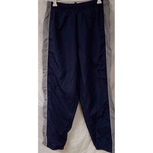 Reebok Mens Large Blue Grey Lined Athletic Windbreaker Ankle Zip Track Pants W30